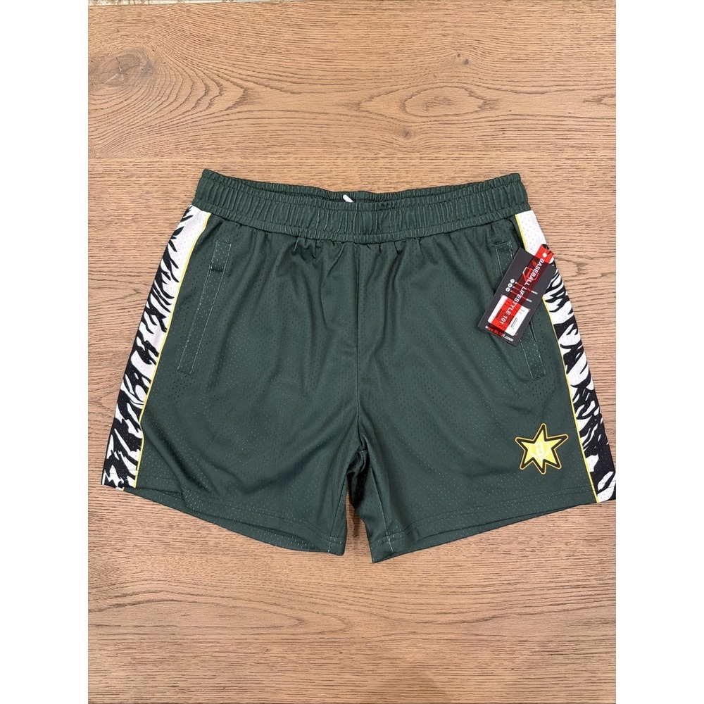 NWT $50 new BASEBALL LIFESTYLE 101 Forest Shorts Green Athletic Mens L Large